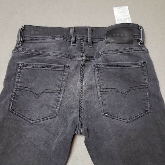 Men's Diesel - Charcoal Diesel Sleenker Slim Jeans - Picture 9 of 16